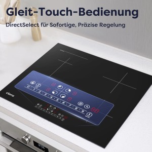 CIARRA Induktionskochfeld 60cm mit Touch-Bedienfeld und 4 Kochzonen.