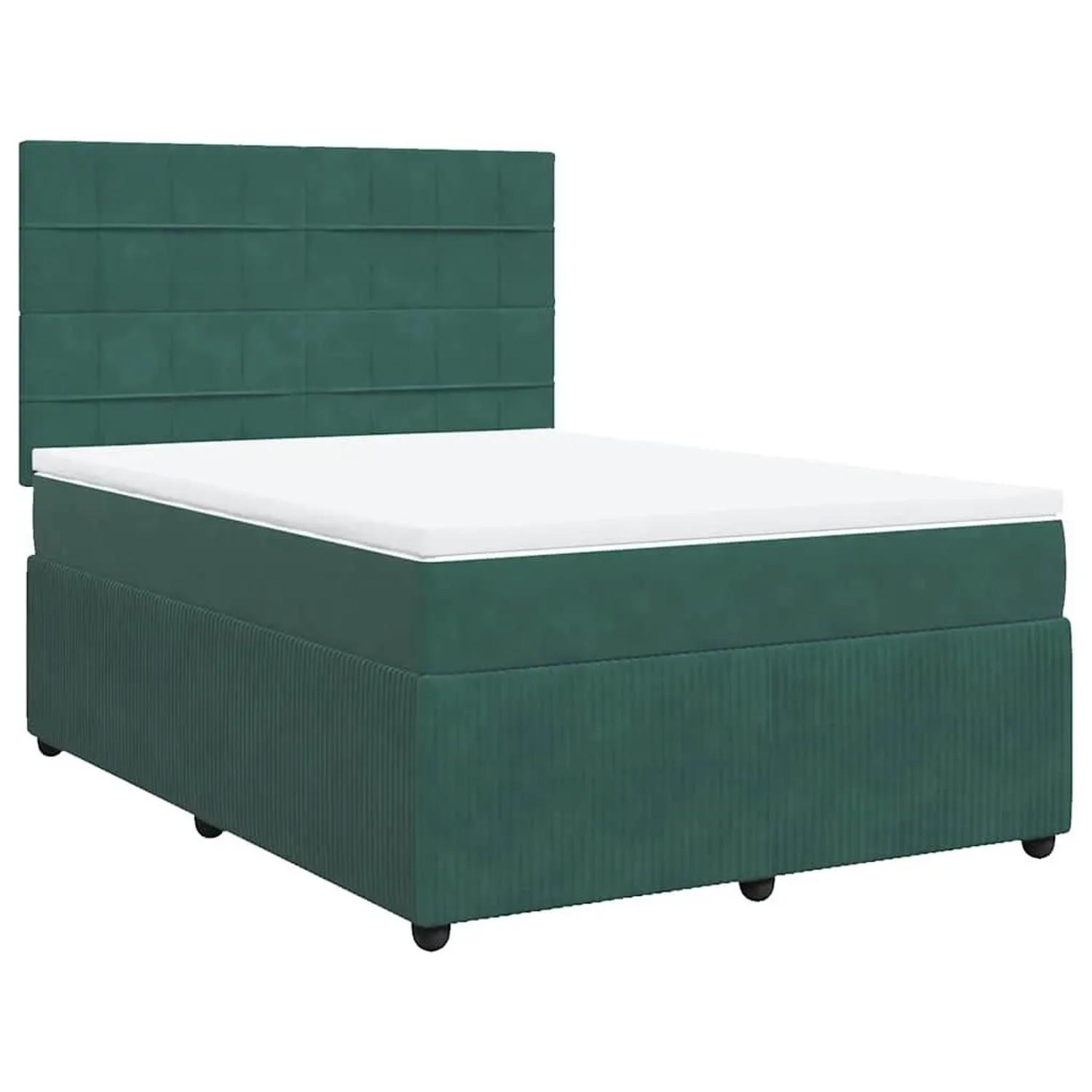 vidaXL Boxspringbett mit Matratze Dunkelgrün 140x190 cm Samt 3294637 günstig online kaufen