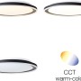 Schwarze LED-Deckenleuchte Pederson, 55 cm, mit CCT-Funktion zur Einstellung der Lichtfarbe.