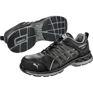 Schwarzer Puma Safety Velocity 2.0 S3 Sicherheitshalbschuh, Größe 41, mit Fiberglaskappe und Schnellschnürsystem.