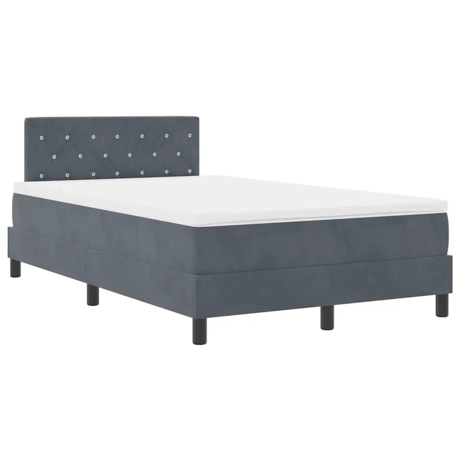 vidaXL Boxspringbett mit Matratze Dunkelgrau 120 x 200 cm Stoff 3339099 günstig online kaufen