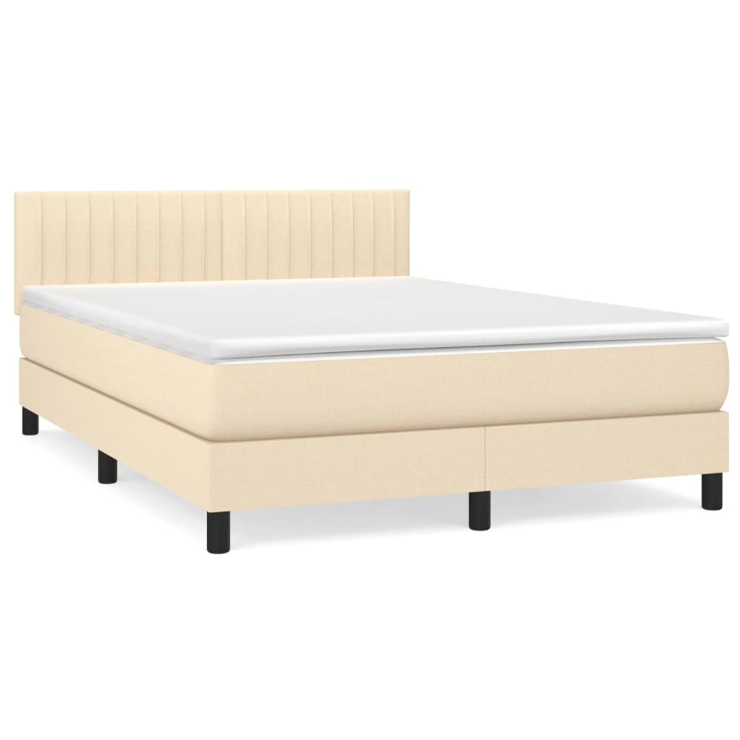 vidaXL Boxspringbett mit Matratze Creme 140x200 cm Stoff 3140222 günstig online kaufen