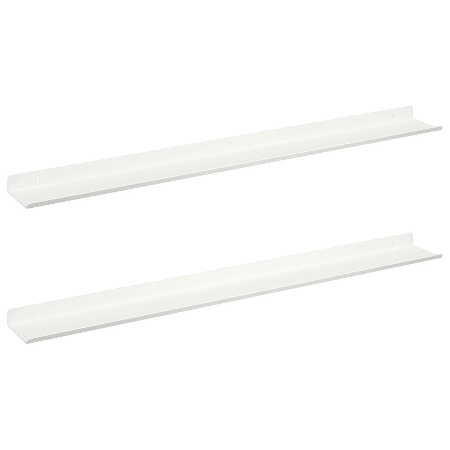 vidaXL Schwebendes Regal Wandmontiert 2 Stk Weiß 80 x 9 x 2,5 cm Stahl 8003982