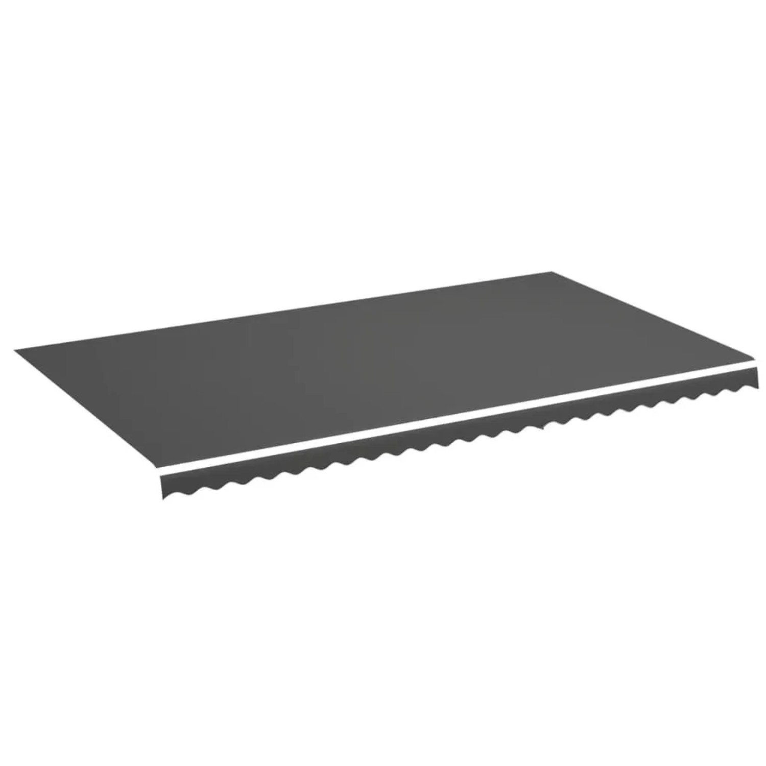 DELUKE Markisenbespannung Markisenstoff Wasserabweisend Reißfest Anthrazit Für 600x350cm Rahmen Markise Mit Volant Markisen Ersatzstoff