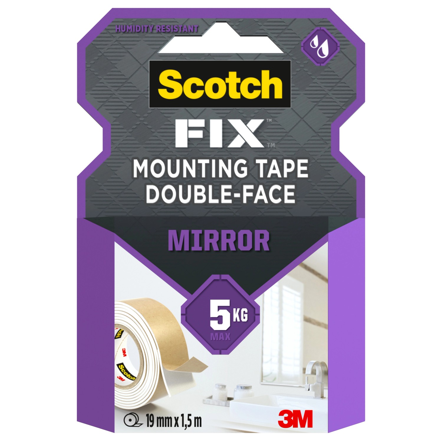 Scotch-Fix Spiegelmontageband 4496W-1915-P 19 mm x 1,5 m Weiß günstig online kaufen