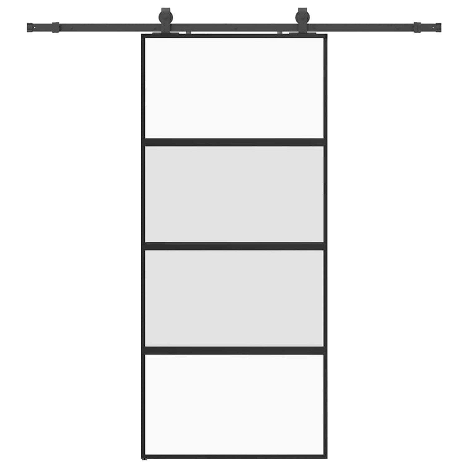 vidaXL Schiebetür mit Beschlag Schwarz 90x205 cm Hartglas 3375890 günstig online kaufen