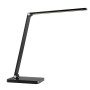 Schwarze LED-Tischlampe Lomina, 38 cm, mit verstellbarem Arm und USB-Anschluss für Schreibtisch.
