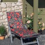 Beo Liegenauflage Trondheim mit Mohnblumenmuster auf Gartenliege.