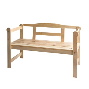 Naturbelassene 2-Sitzer Friesenbank aus Kiefernholz (FSC®), 118 cm breit. Ideal für Garten und Balkon.