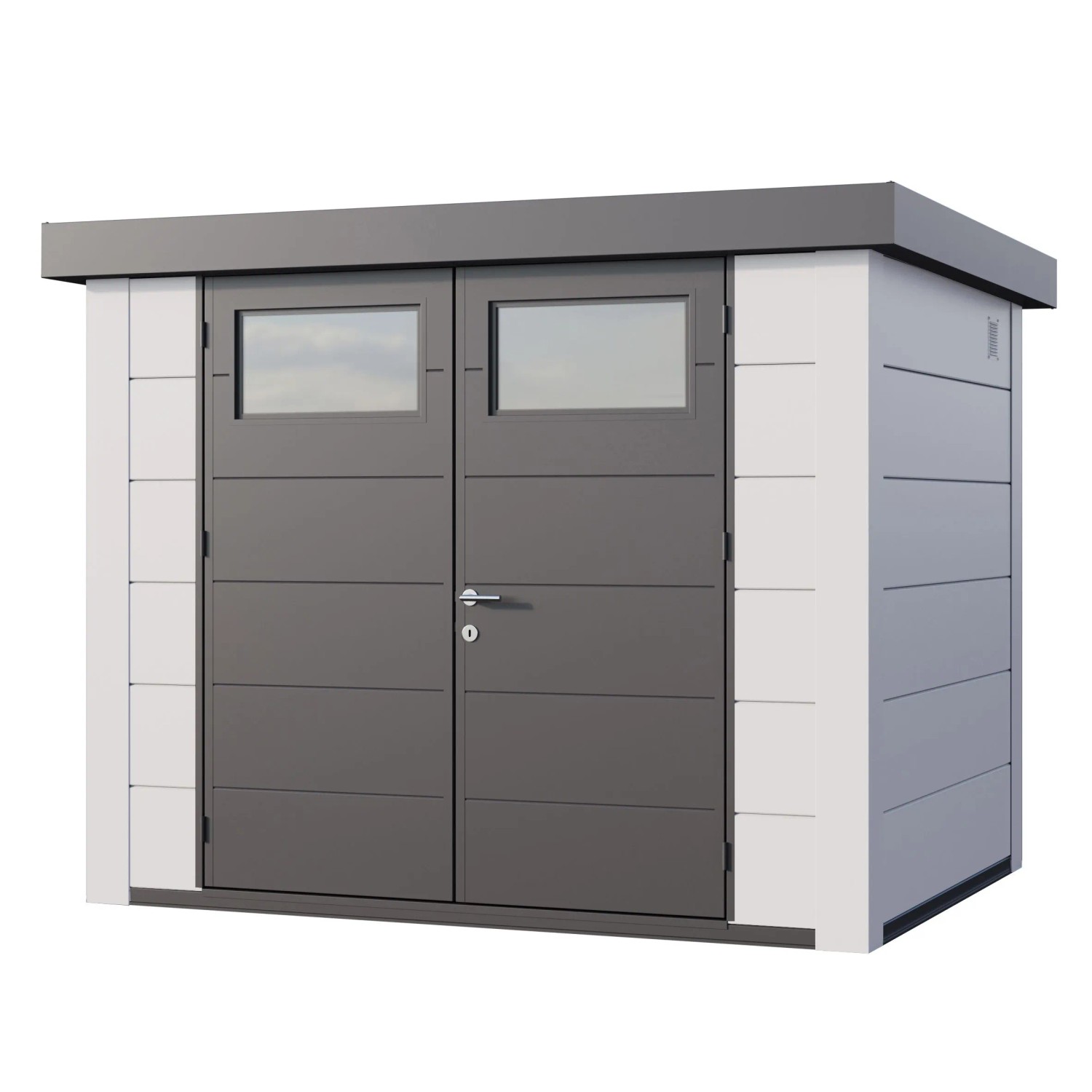 Gerätehaus Classico 2721 mit Weiße Ecken 268 cm x 208 cm Weiß günstig online kaufen