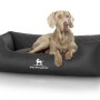 Knuffelwuff Hundebett Milan XL, Kunstleder schwarz mit Hund
