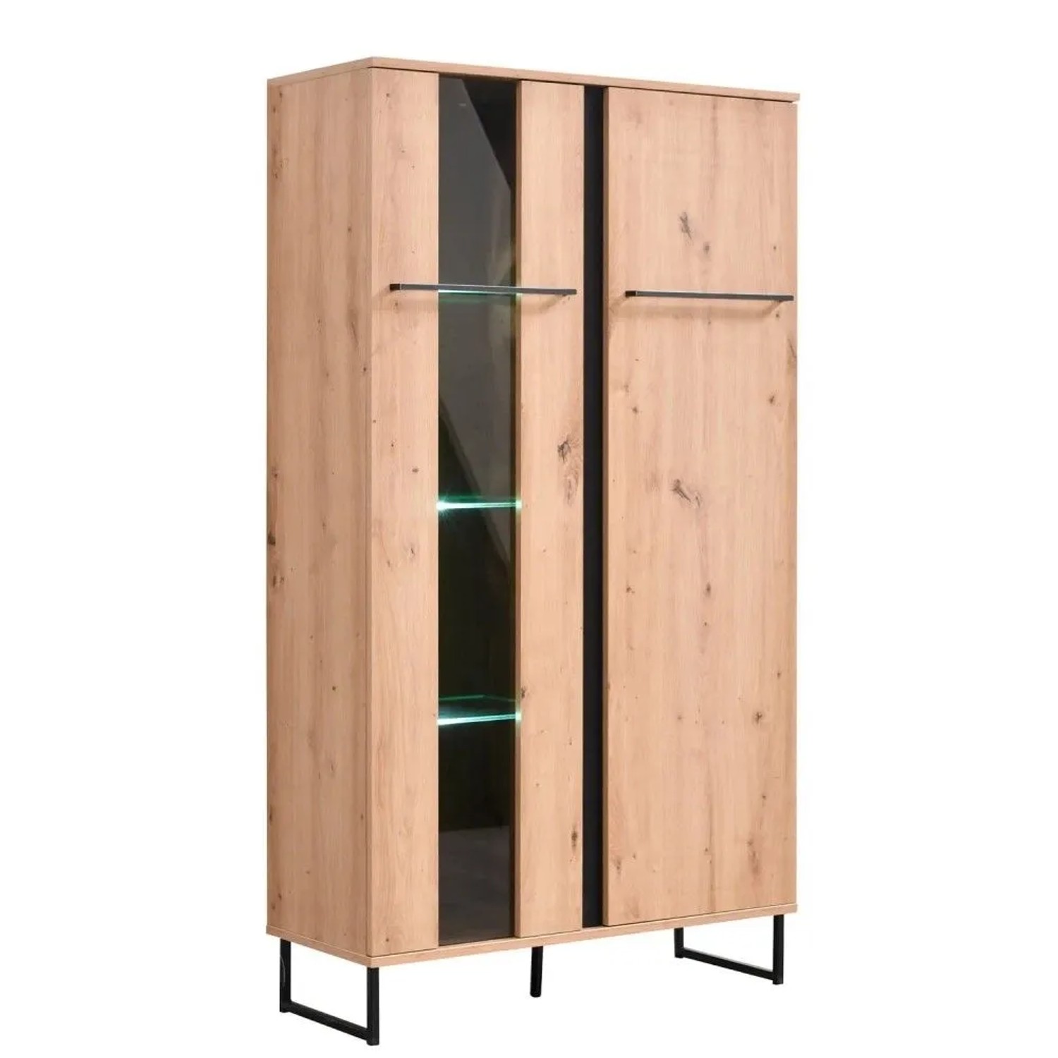 Homestyle4u Highboard Vitrine Schrank mit Fächer Kommode Wohnzimmerschrank