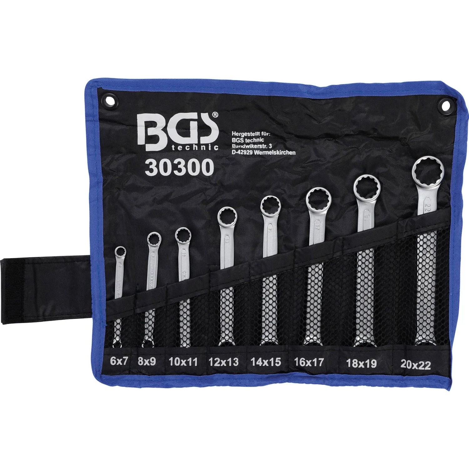 BGS Doppel Ringschlüssel Satz Extra Flach SW 6 22 Mm 8Tlg  30300