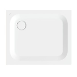 Quadratische, weiße Bette Duschwanne Steel, 80x80 cm, aus glasiertem Titan-Stahl mit mittigem Ablauf.