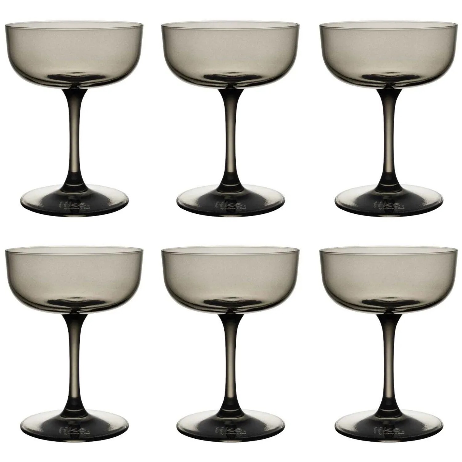 like. by Villeroy & Boch Like Glass Sektschalen Dessertschalen 100 ml 6er Set Smoke