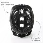 Innenansicht: Schwarzer Fischer Fahrradhelm Urban Lano Gr. S/M mit EPS-Innenschale und Belüftungslöchern.