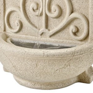 Marelida Brunnen Rund Wandbrunnen Standbrunnen Natur Zierbrunnen Gartenbrunnen 54cm