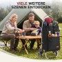 Sekey Treppensteiger Einkaufstrolley, schwarz, mit Rucksackfunktion. Ideal für Campingausflüge und Einkäufe.