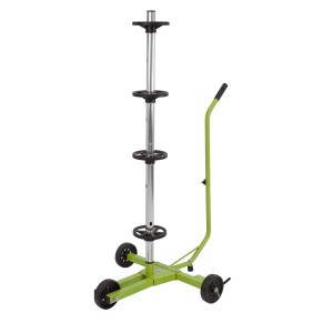 Fahrbarer TRUTZHOLM Felgenbaumwagen (60x83x119 cm) mit 100 kg Traglast für Autoreifen.