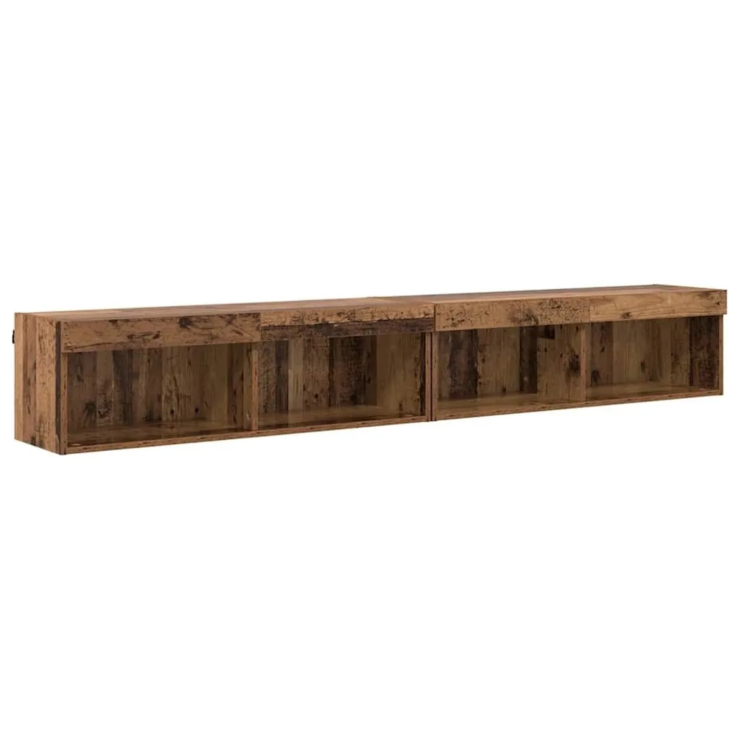 vidaXL TV-Schrankset mit LED Wandmontiert Altholz Holzwerkstoff 882966