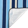 Gestreifte Picknickdecke in Blau/Weiß (200x150 cm) mit wasserdichter Unterseite für Camping & Outdoor.