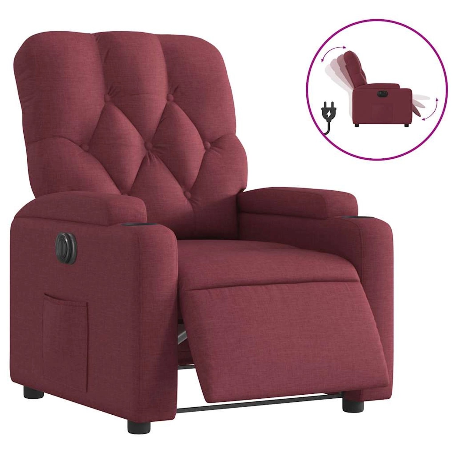 vidaXL Relaxsessel Elektrisch Weinrot Stoff 3204689 günstig online kaufen