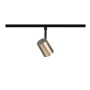 Paulmann URail Schienenspot Luxe, gold matt zylindrisch, an schwarzer Schiene. Modernes LED-Schienensystem.