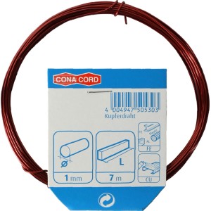 Conacord Kupferdraht, Ø 1 mm, 7 m Länge, aufgerollt.