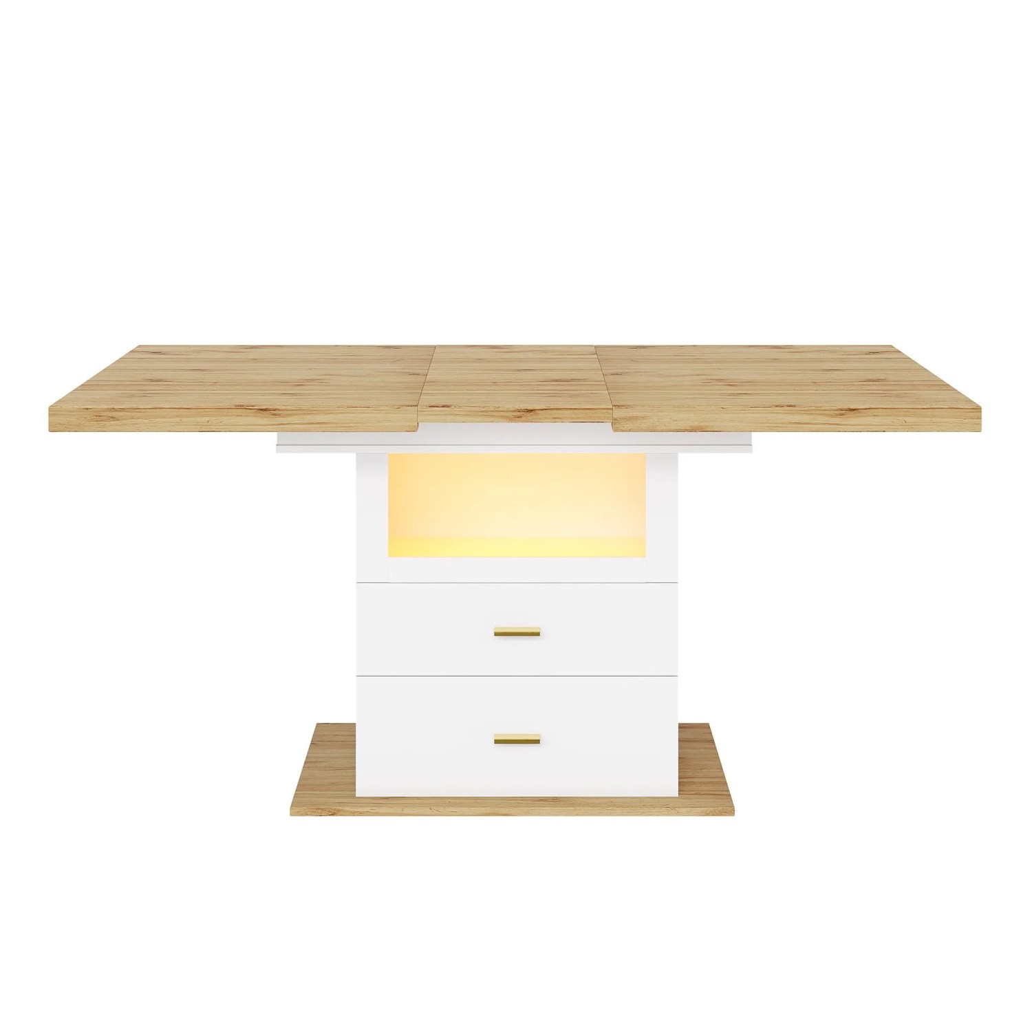 Merax Esstisch Ausziehbar 110-140cm LED App Stauraum