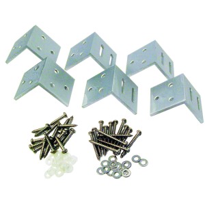T & J Malö Befestigungsset mit 6 Winkeln und Schrauben für Zaunbau & Sichtschutz.