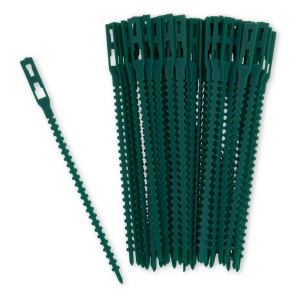 Windhager Pflanzenbinder, 50 grüne Kunststoffbinder (13 cm) für Pflanzenbefestigung im Garten.