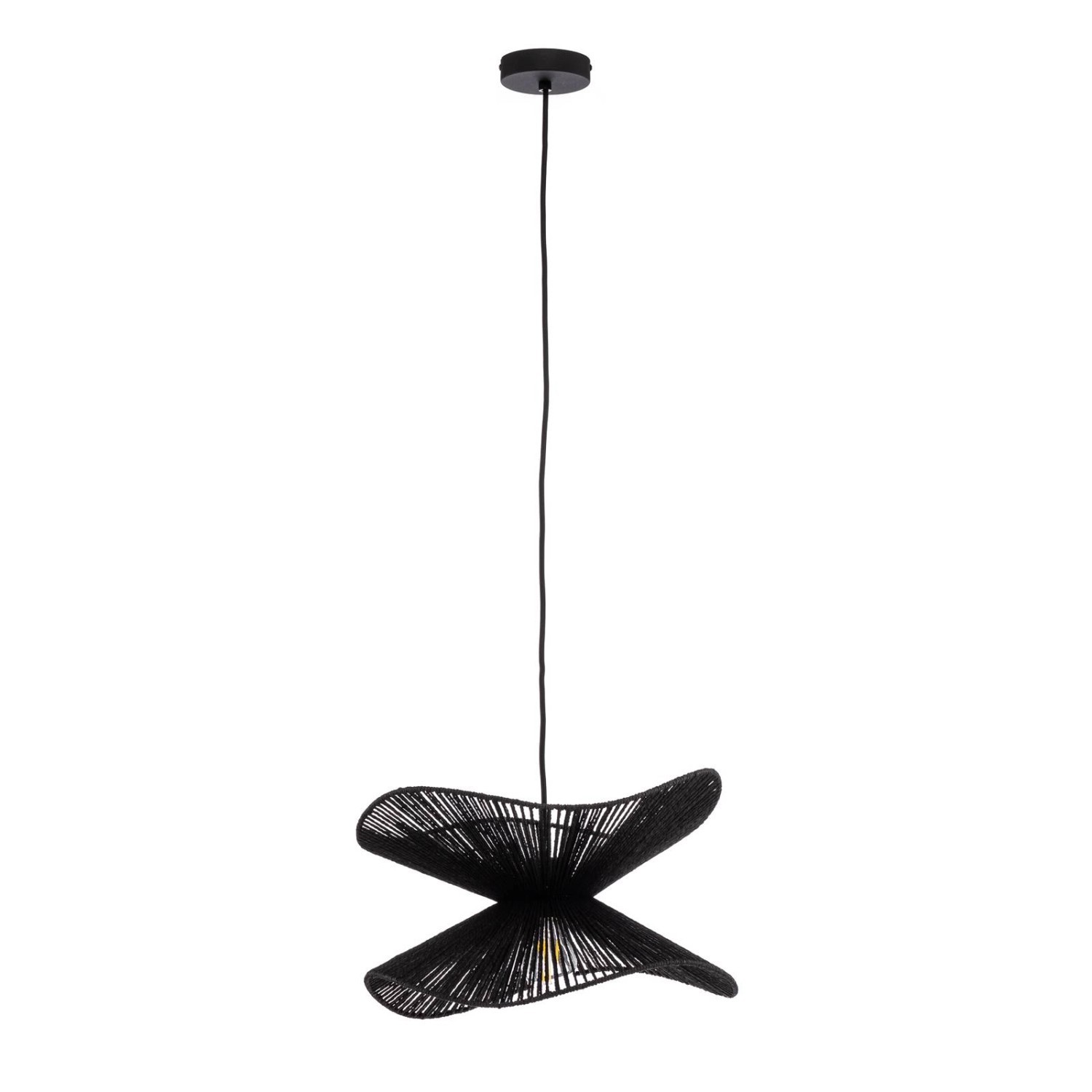 Lindby Pendelleuchte Valdorin 10019914 Modern in Schwarz aus Papier 1-flamm günstig online kaufen