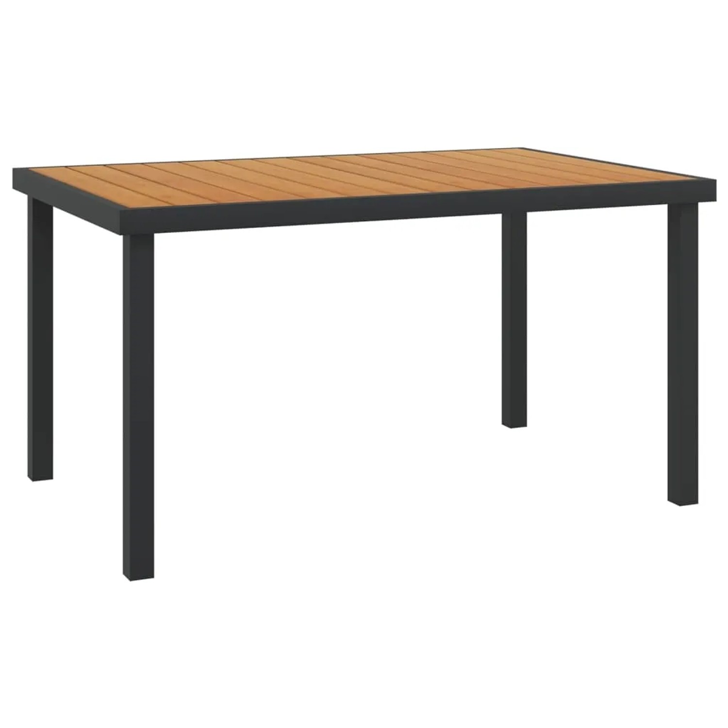 vidaXL Gartentisch Braun 140x90x74 cm Aluminium und WPC 312210