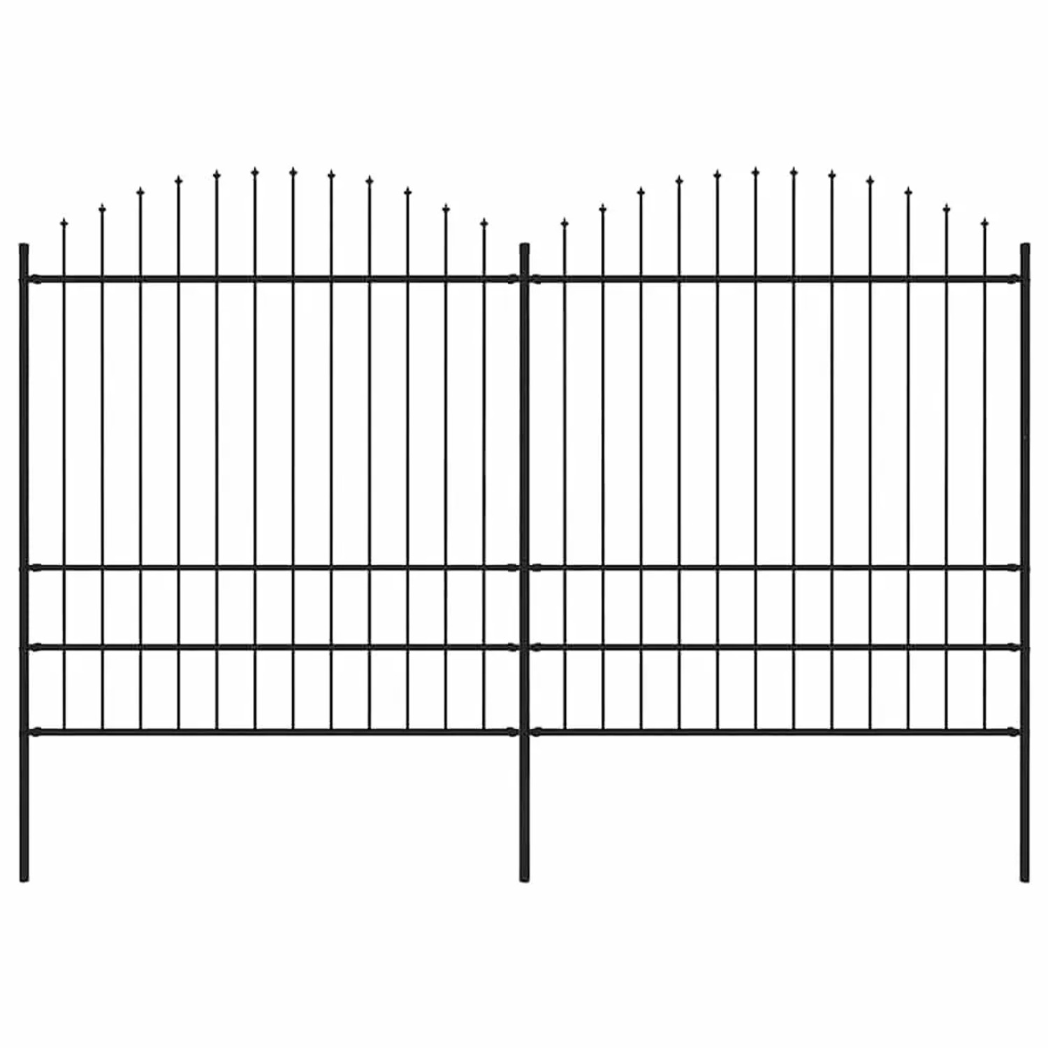 vidaXL Gartenzaun mit Speerspitze Stahl 359 x 200 cm Schwarz 277749 günstig online kaufen