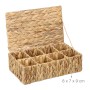Relaxdays Teebox Wasserhyazinthe Natur 8 Fächer 10 cm x 33 cm x 20,5 cm 730 g_5