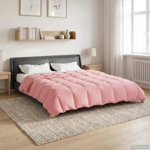 vidaXL Sommerdecke Gepolstert Rosa 220 x 240 cm Mikrofaser 42025950
