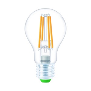 Philips LED-Lampe E27, 4W, klare Glühlampenform. Energiesparendes Leuchtmittel für gemütliches Licht.