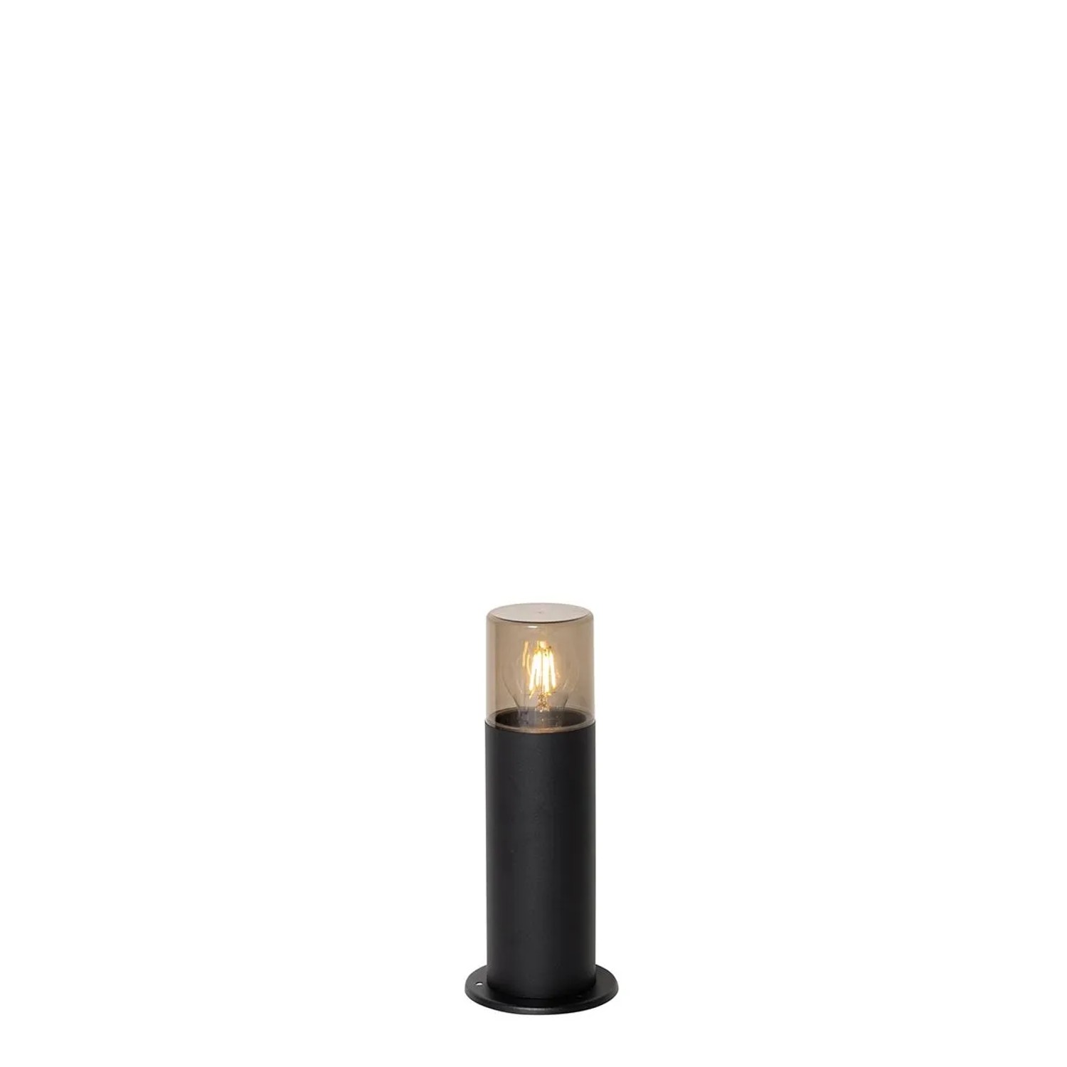 QAZQA Stehende Außenleuchte Schwarz mit Rauchschirm 30 cm IP44 Odense