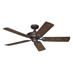 HUNTER FANS Outdoor Deckenventilator Maribel, 132 cm, Bronze mit Holzflügeln und Zugschnur.