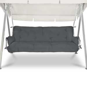 Graphitgraue Beautissu Hollywoodschaukel Auflage Flair HS 180x50x8cm für 3-Sitzer Schaukeln.