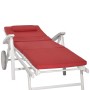 Beautissu Loft RL Rollliegenauflage 200x60cm in Rot. Gartenliege Auflage mit abnehmbarem Bezug.