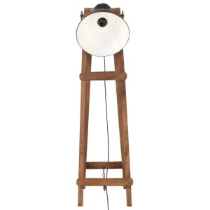 Schwarze vidaXL Stehlampe aus Mango Massivholz, Innenleuchte mit E27 Fassung.