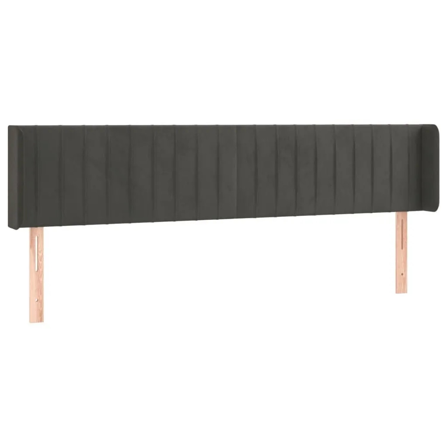 vidaXL Kopfteil mit Ohren Dunkelgrau 203x16x78/88 cm Samt 3119073