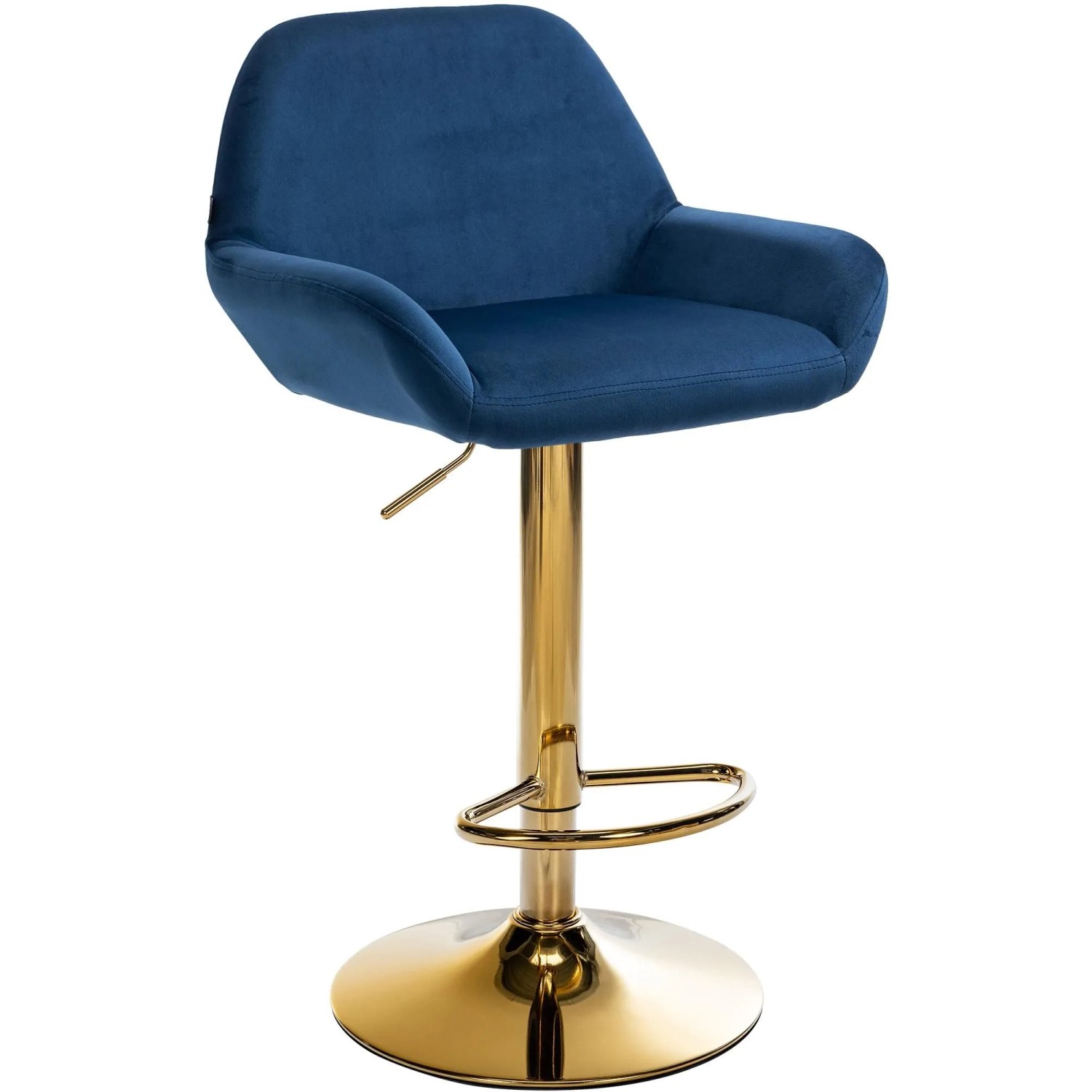 CLP Barhocker Braga Gold Samt Blau