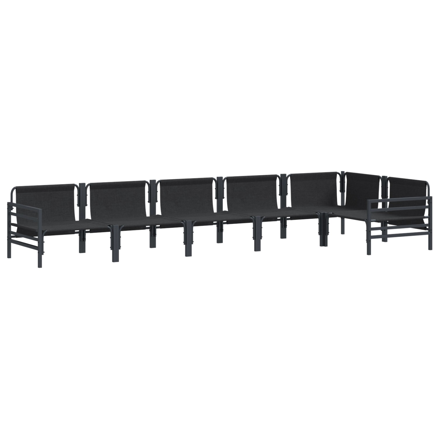 Anthrazitfarbenes 6-teiliges Garten-Sofa-Set aus Stahl von vidaXL. Gartenmöbel für den Außenbereich.