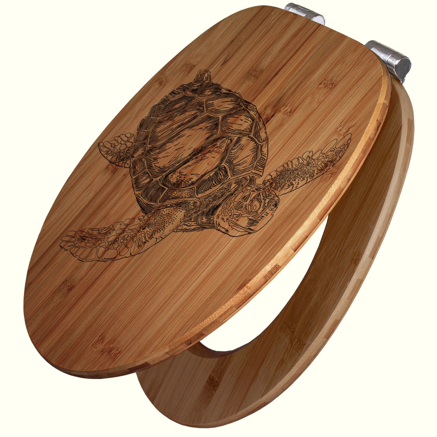 Banjado WC Sitz Bambus Holz Mit Gravur Toilettendeckel Mit Absenkautomatik günstig online kaufen