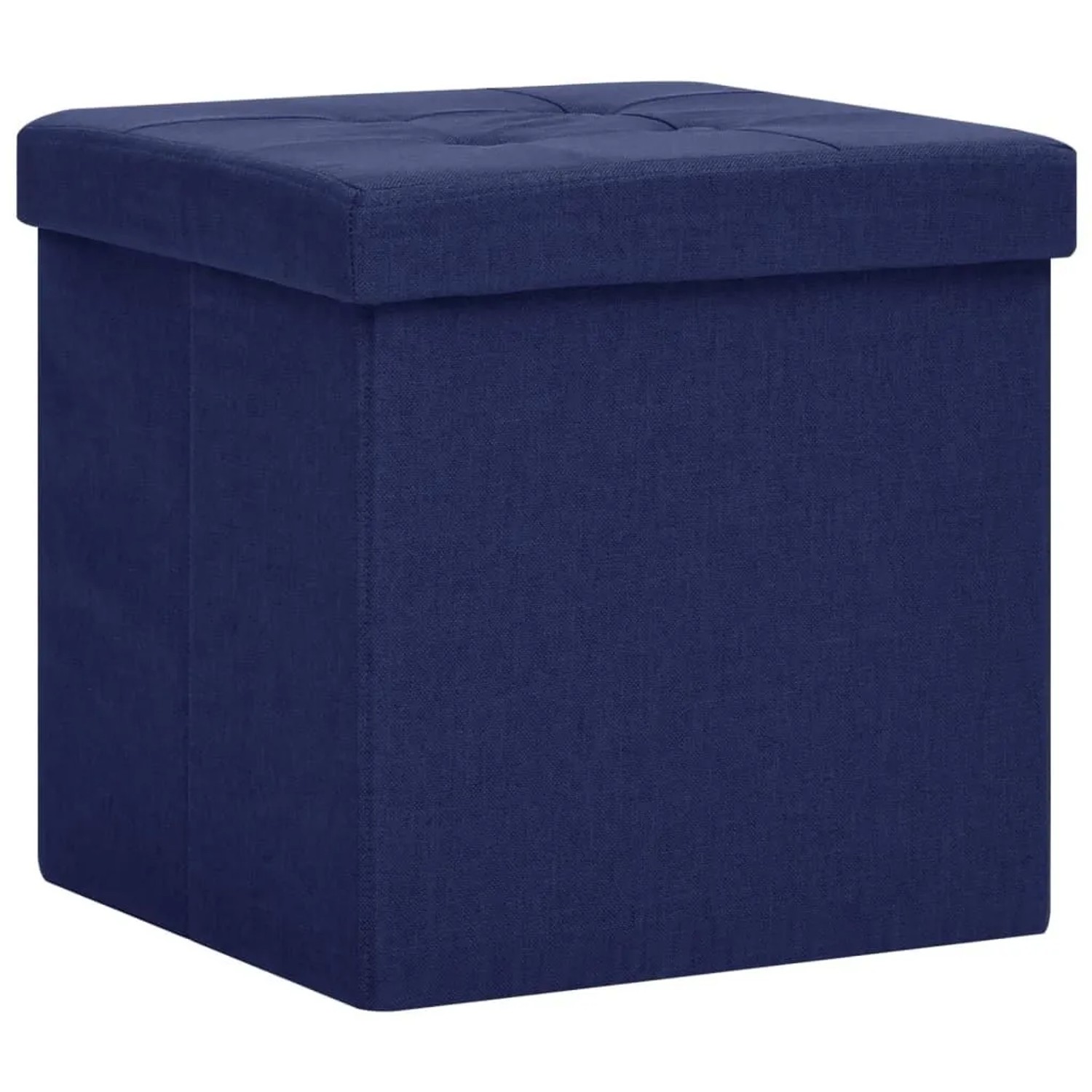 vidaXL Hocker mit Stauraum Blau Leinenoptik 338767