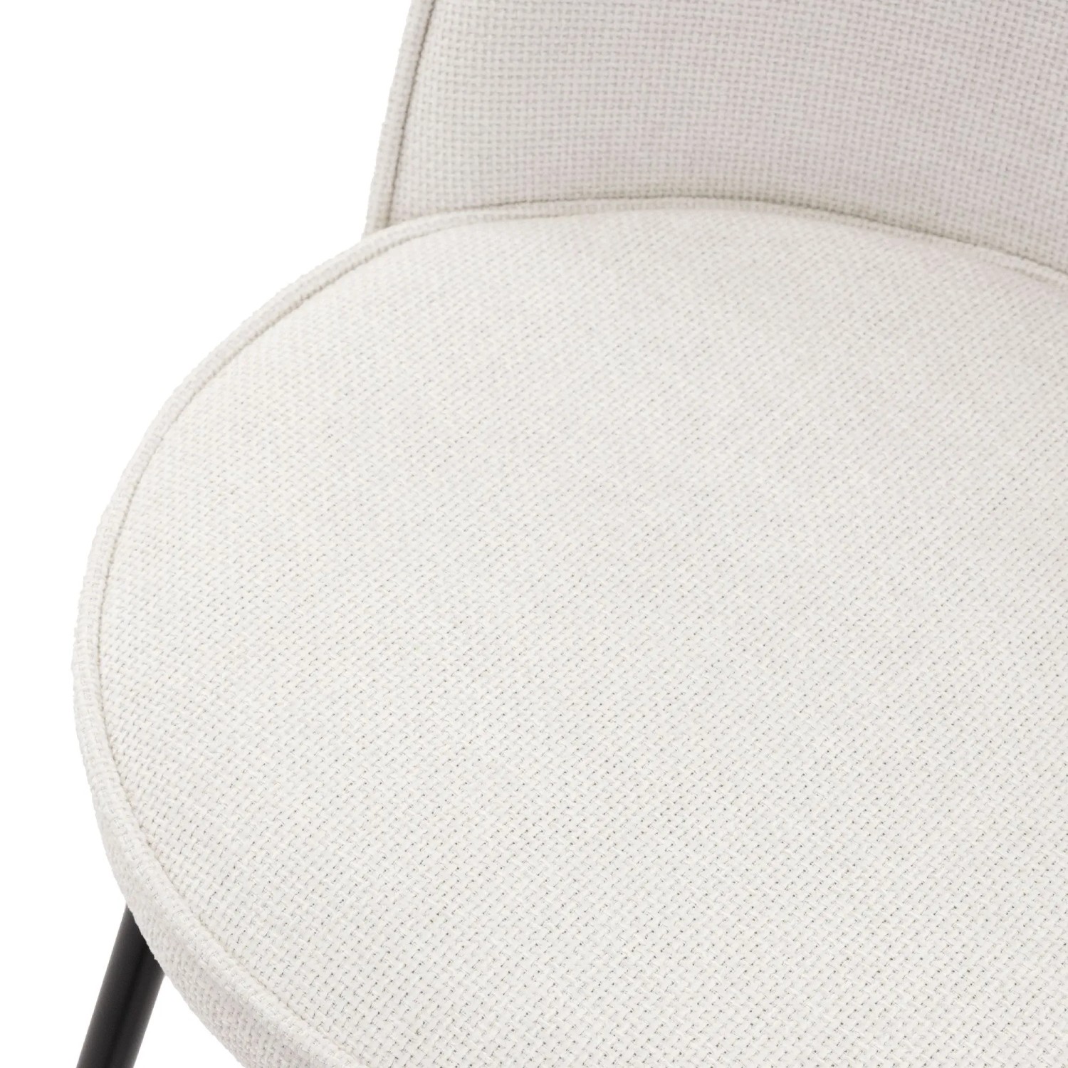 Detailaufnahme: Beiger ML-Design Barhocker (2er Set) mit Stoffbezug, Sitzfläche und Rückenlehne.