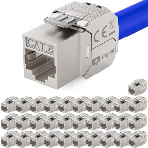 hb-digital 32x Keystone Modul CAT 8.1 RJ45 LSA Vergoldete Kontakte GHMT