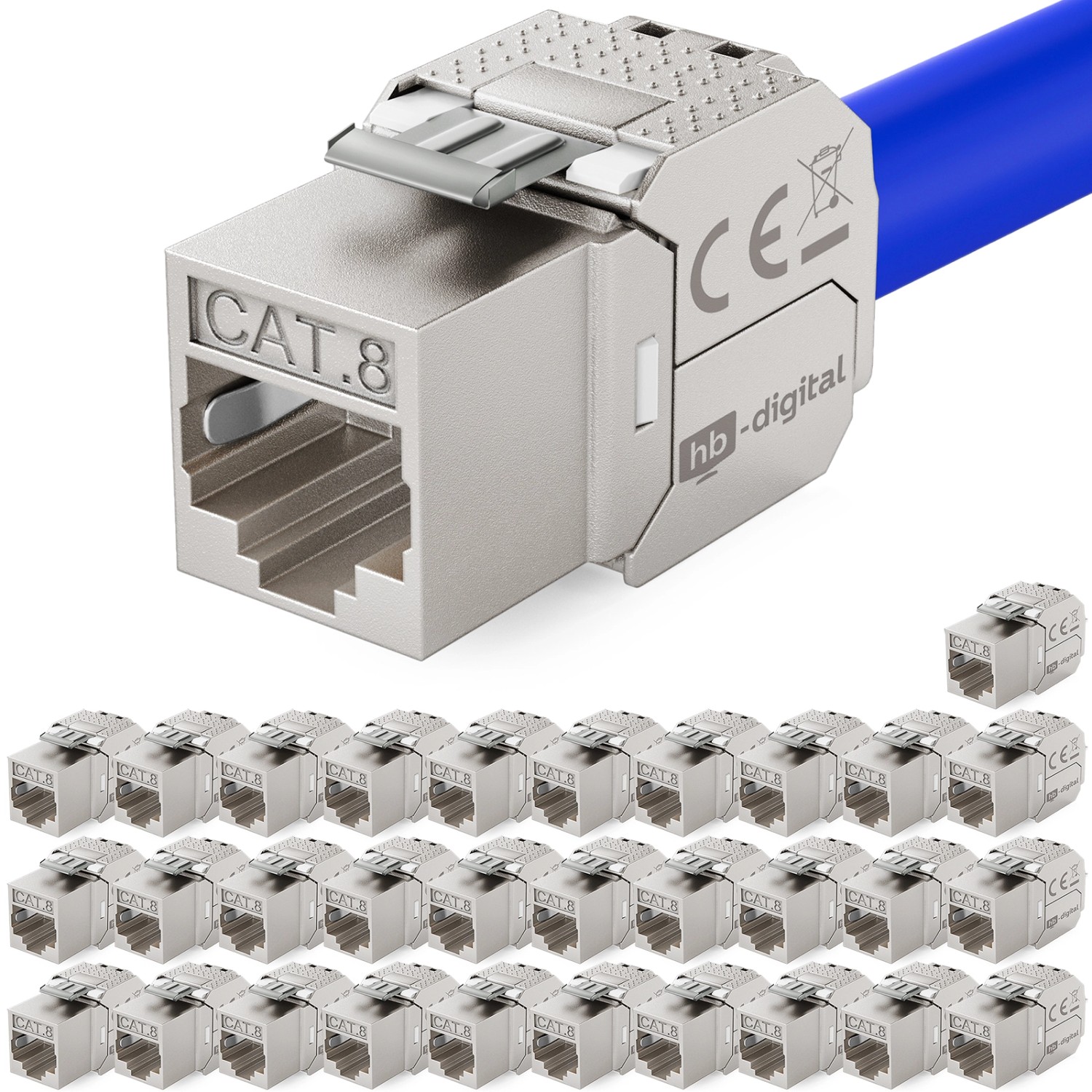 hb-digital 32x Keystone Modul CAT 8.1 RJ45 LSA Vergoldete Kontakte GHMT günstig online kaufen